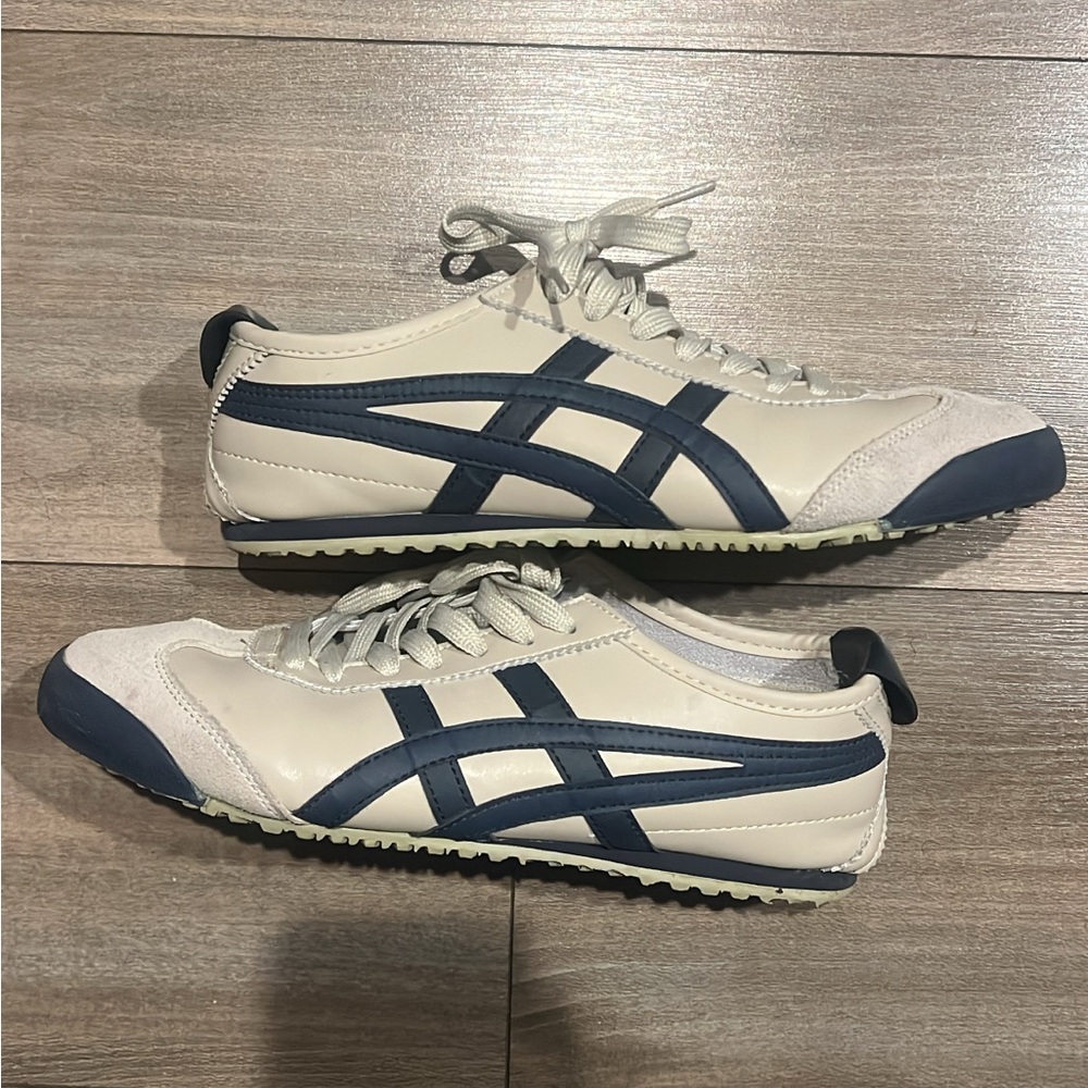 ASICS Tiger Cream and Navy Sneakers